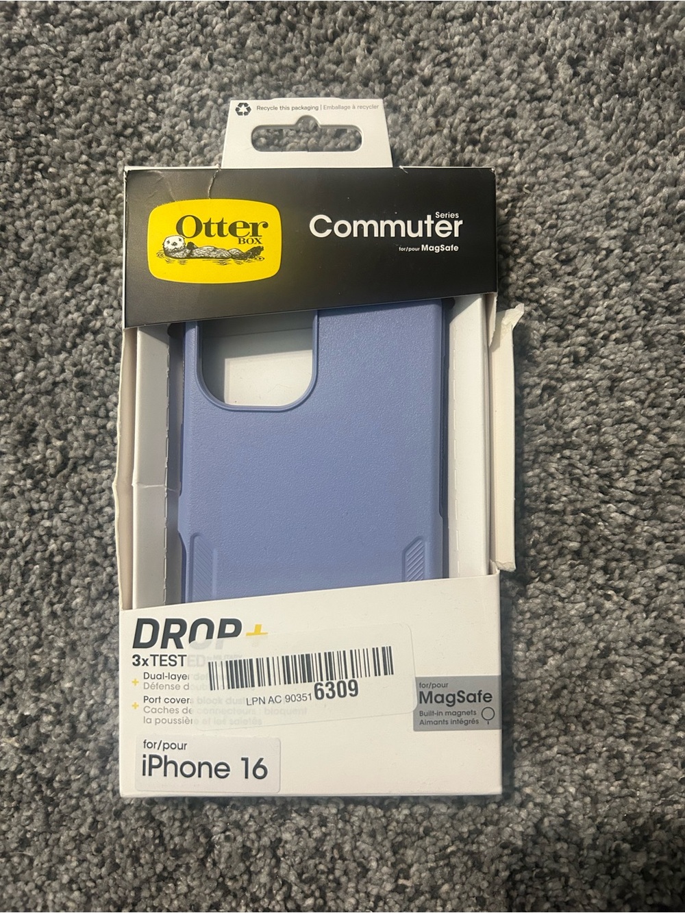 NWT Otterbox Commuter Series MagSafe iPhone 16 Case - Light Blue